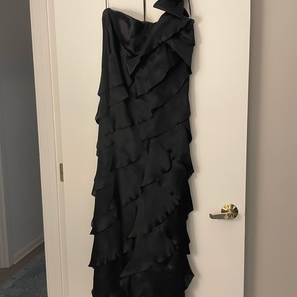 Teri Jon Black Ruffled Maxi Dress - Picture 2 of 5